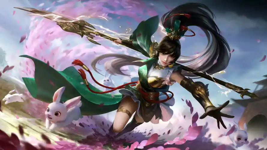 4k古风壁纸 - 战甲 - 桃花 - 白兔「哲风壁纸」 4k古风壁纸 - 战甲 - 桃花 - 白兔「哲风壁纸」