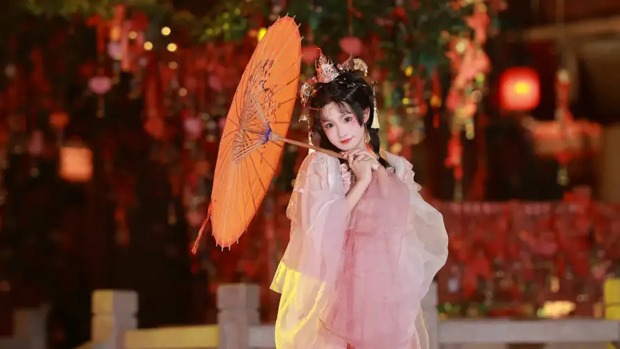 4k古装壁纸 - 古风 - 夜景 - 少女「哲风壁纸」