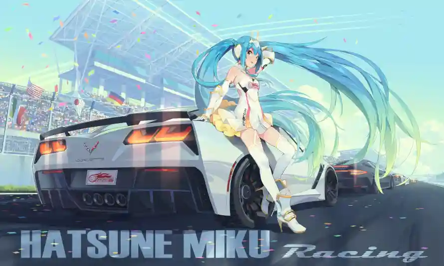 4k赛道壁纸 - 日系 - 跑车 - 插画「哲风壁纸」