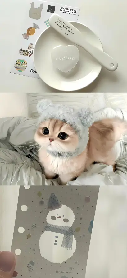 4k冬日壁纸 - 卡通 - 可爱 - 小猫「哲风壁纸」