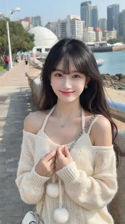 4k微笑壁纸 - 海 - 户外 - 甜妹「哲风壁纸」