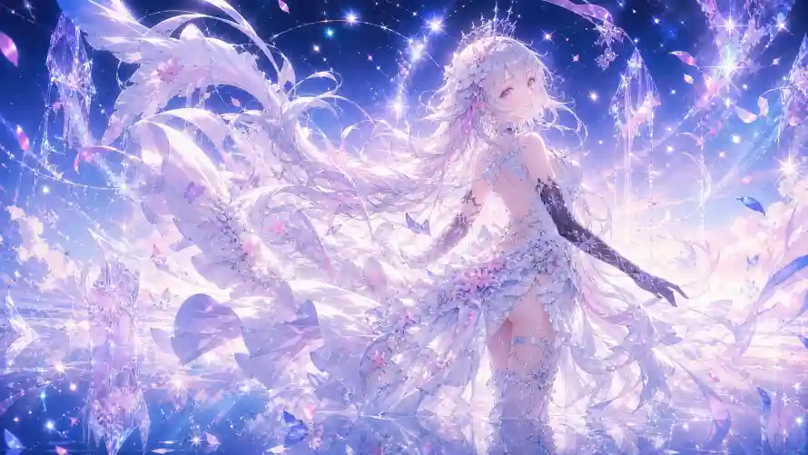4k光效壁纸 - 少女 - 星光 - 梦幻「哲风壁纸」