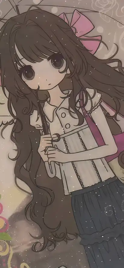 4k卡通壁纸 - 卷发 - 女孩 - 漫画「哲风壁纸」