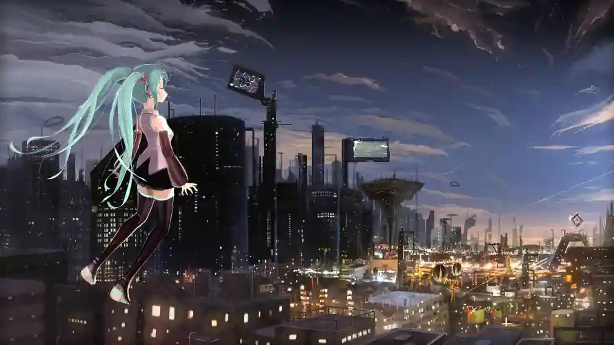 4k动漫壁纸 - 少女 - 高空 - 黄昏「哲风壁纸」 4k动漫壁纸 - 少女 - 高空 - 黄昏「哲风壁纸」