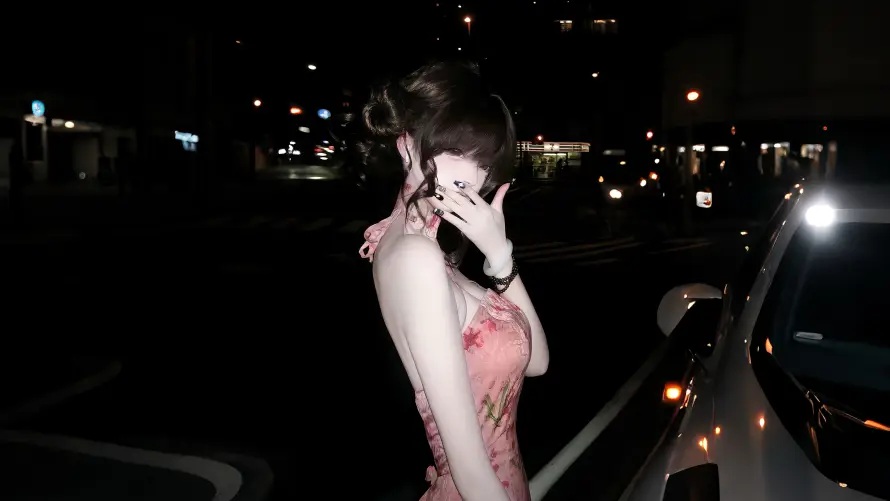 4k夜晚壁纸 - 汽车 - 盘发 - 街拍「哲风壁纸」
