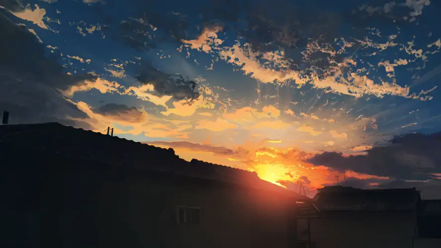 4k云层壁纸 - 剪影 - 夕阳 - 天空「哲风壁纸」
