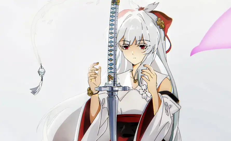 4k少女壁纸 - 巫女 - 持剑 - 白发「哲风壁纸」 4k少女壁纸 - 巫女 - 持剑 - 白发「哲风壁纸」