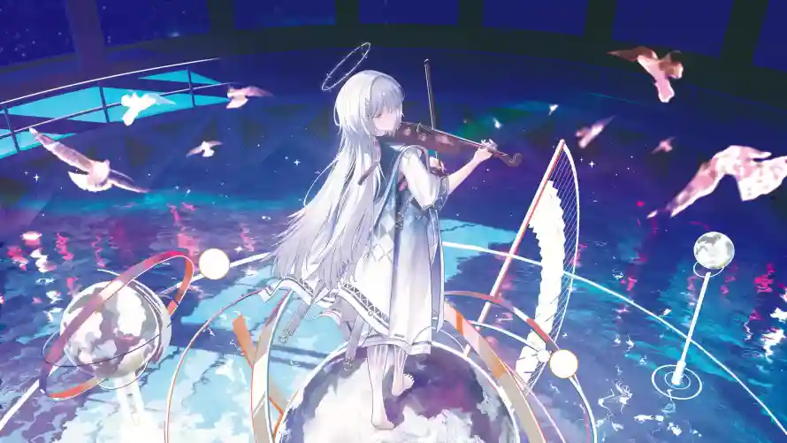 4k乐器壁纸-光环 - 星空-梦幻「哲风壁纸」
