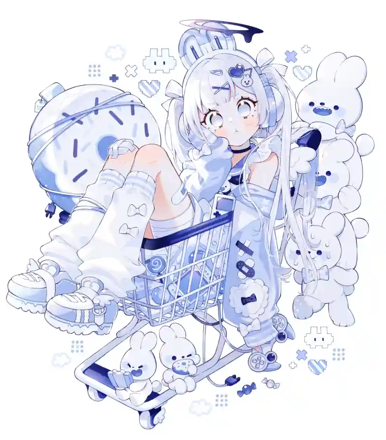4k兔子壁纸 - 卡通 - 可爱 - 少女「哲风壁纸」