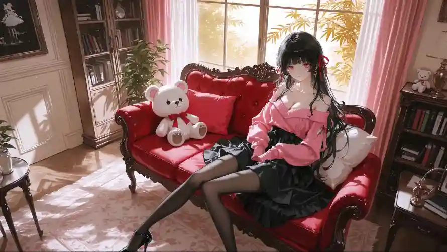 4k千咲壁纸 - 红瞳 - 鸣潮 - 黑丝「哲风壁纸」