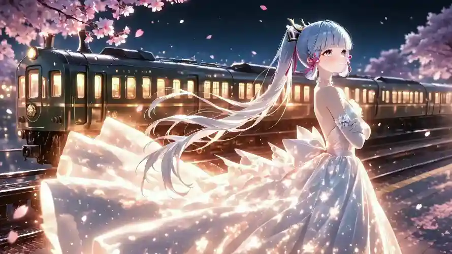 4k列车壁纸 - 原神 - 夜晚 - 暖光「哲风壁纸」