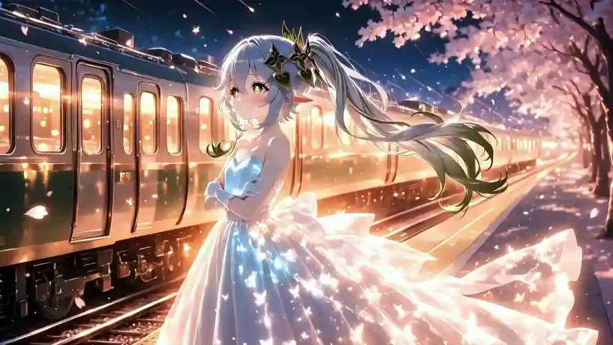 4k列车壁纸 - 原神 - 夜晚 - 夜景「哲风壁纸」