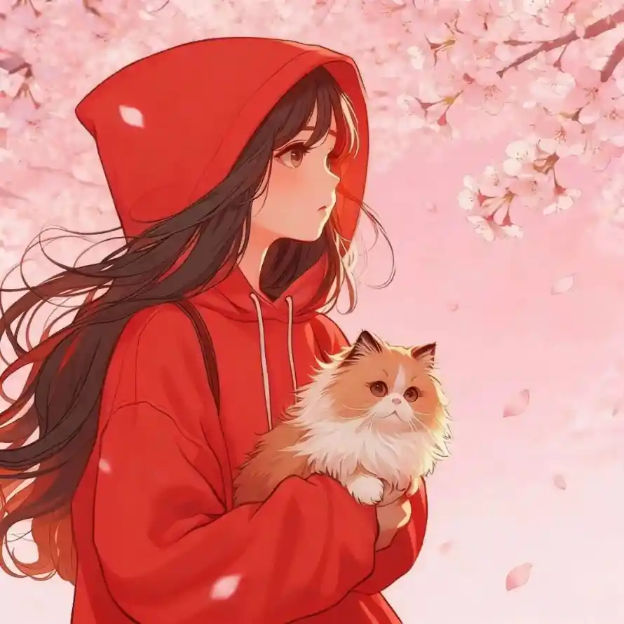 4k侧脸壁纸 - 卡通 - 女孩 - 插画「哲风壁纸」
