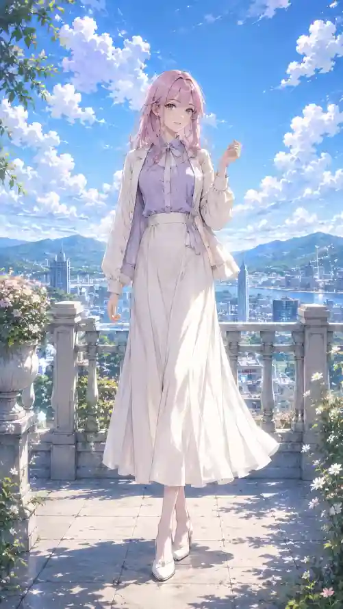 4k可爱壁纸 - 少女 - 山景 - 清新「哲风壁纸」