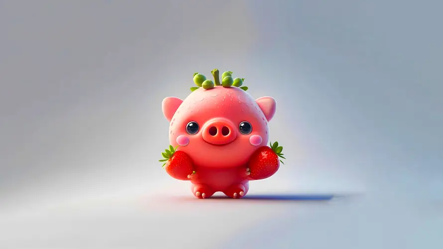 4k3D壁纸 - 卡通 - 可爱 - 小猪「哲风壁纸」