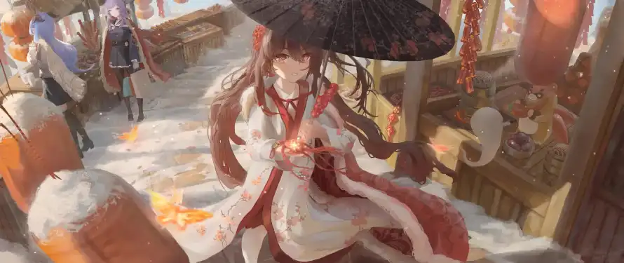 4k冬日壁纸 - 原神 - 古风 - 少女「哲风壁纸」