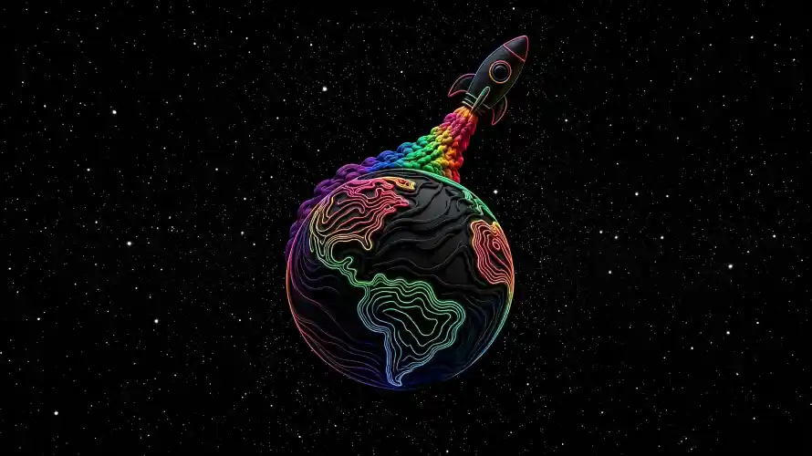 3k刺绣壁纸-地球 - 多彩-太空「哲风壁纸」