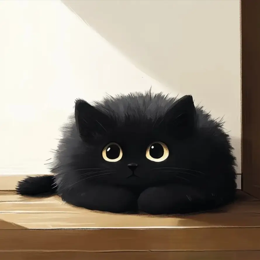 4k卡通壁纸 - 猫 - 可爱 - 大眼「哲风壁纸」