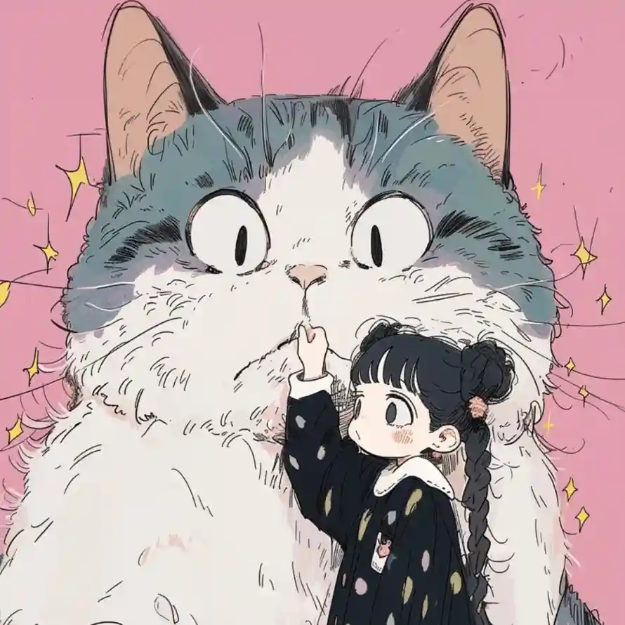 4k互动壁纸 - 猫 - 卡通 - 插画「哲风壁纸」