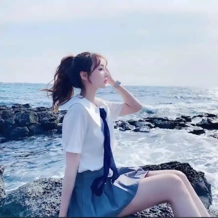 4k侧颜壁纸 - 少女 - 海浪 - 海边「哲风壁纸」