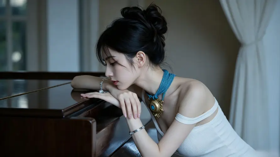4k优雅壁纸 - 侧脸 - 女生 - 好看「哲风壁纸」