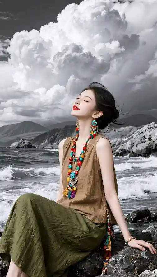 4k云朵壁纸 - 好看 - 岩石 - 海浪「哲风壁纸」
