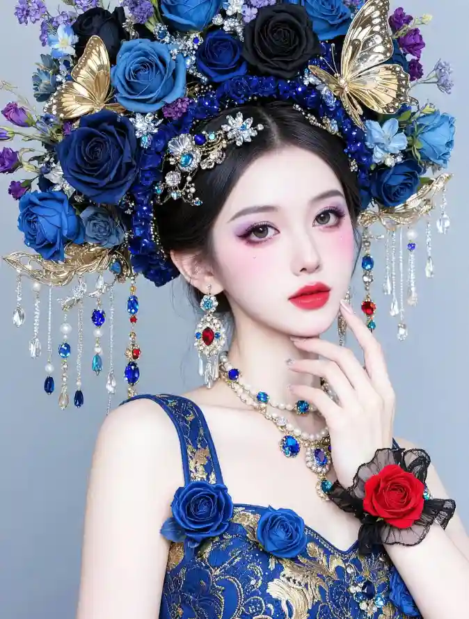 4k好看壁纸 - 冷艳美女 - 华丽造型 - 国风写真「哲风壁纸」