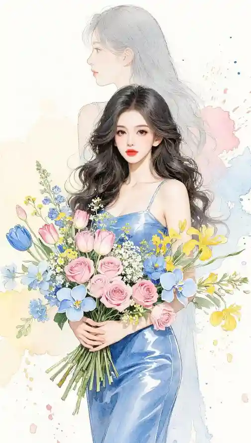 4k卷发壁纸 - 好看 - 少女 - 手绘「哲风壁纸」