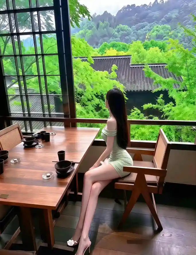 4k好看壁纸 - 室内 - 山景 - 木桌「哲风壁纸」
