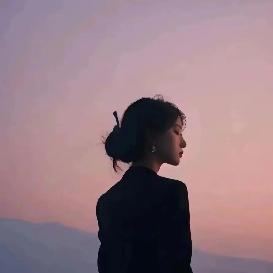4k侧脸壁纸 - 侧颜 - 剪影 - 女生「哲风壁纸」