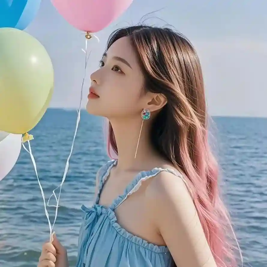 4k侧脸壁纸 - 夏日 - 少女 - 气球「哲风壁纸」
