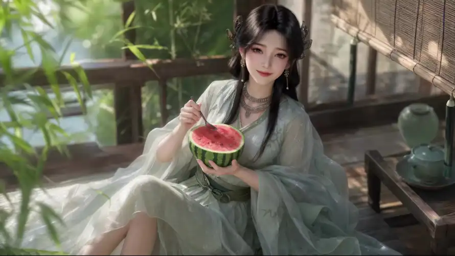 4k古风壁纸-夏日 - 梅凝-汉服「哲风壁纸」