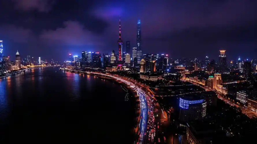 3k上海壁纸-夜景 - 好看-灯光「哲风壁纸」