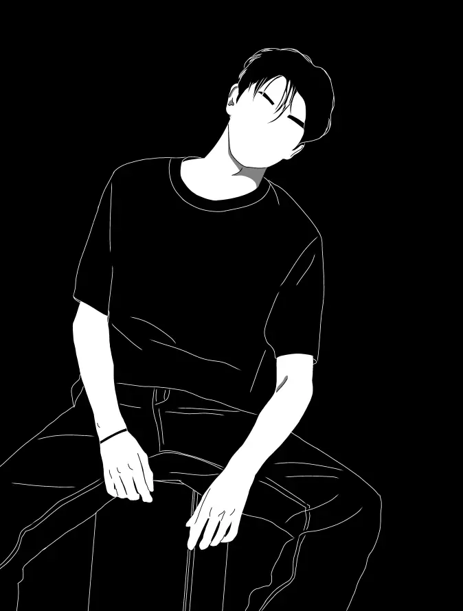 4k人物壁纸 - 休闲 - 坐姿 - 插画「哲风壁纸」