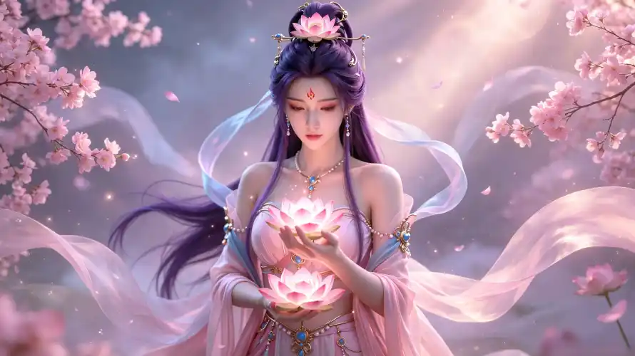 3k仙侠壁纸-好看 - 柔光-桃花「哲风壁纸」