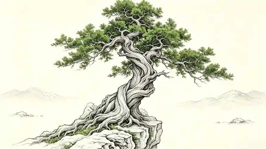 3k写意壁纸-古松 - 古树-国风「哲风壁纸」