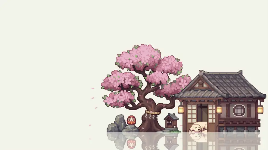 4k倒影壁纸-像素 - 和风-插画「哲风壁纸」