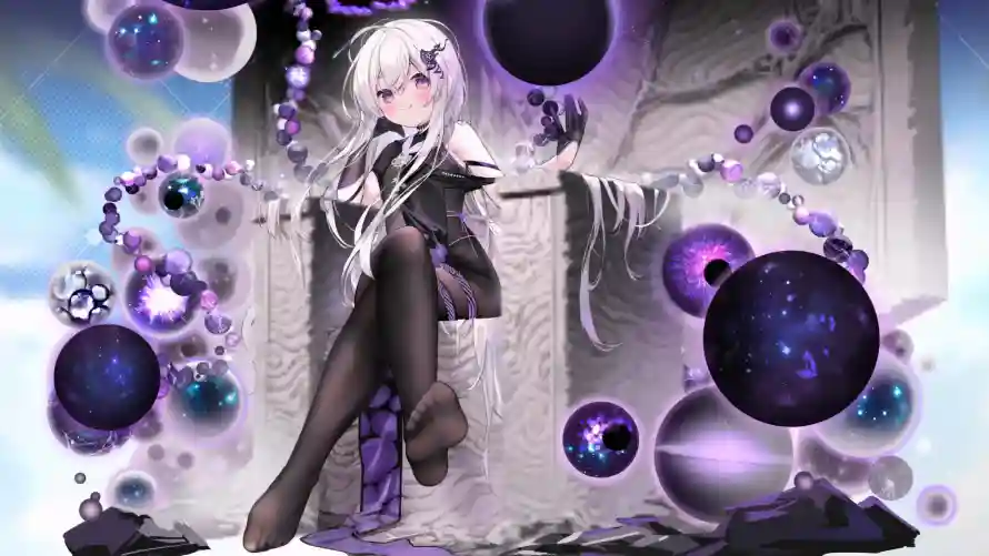 4k泡泡壁纸-白发 - 紫瞳-萝莉「哲风壁纸」
