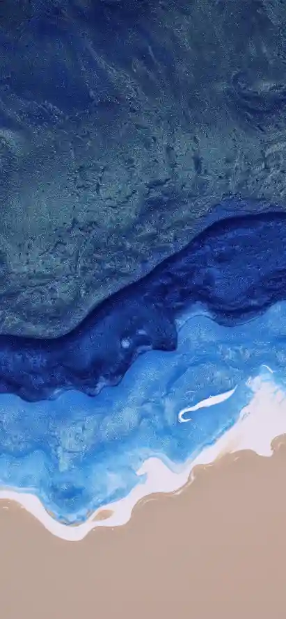 4k抽象壁纸 - 蓝 - 沙滩 - 浪花「哲风壁纸」