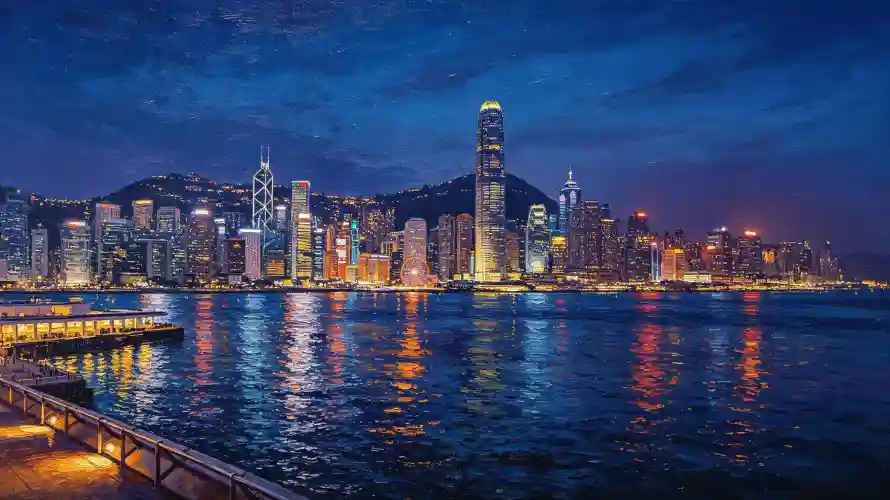 3k夜景壁纸-好看 - 海港-海滨「哲风壁纸」