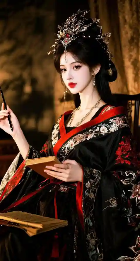 4k刺绣壁纸 - 发冠 - 古风 - 国风「哲风壁纸」