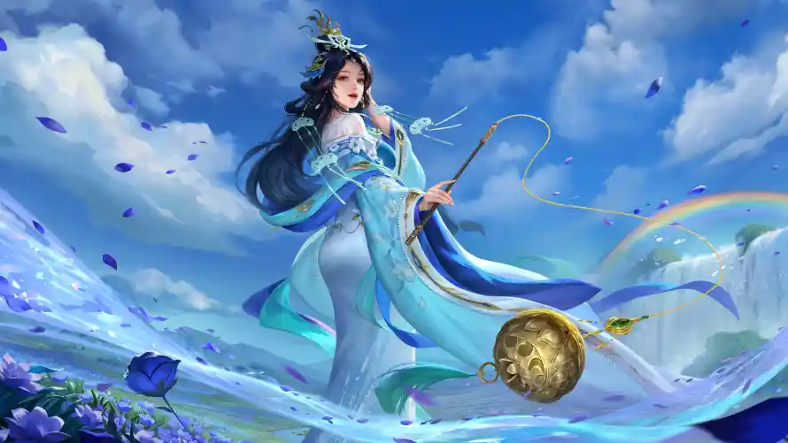 4k发冠壁纸 - 彩虹 - 持杖 - 白云「哲风壁纸」