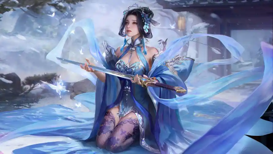 4k仙侠壁纸 - 古风 - 持剑 - 汉服「哲风壁纸」