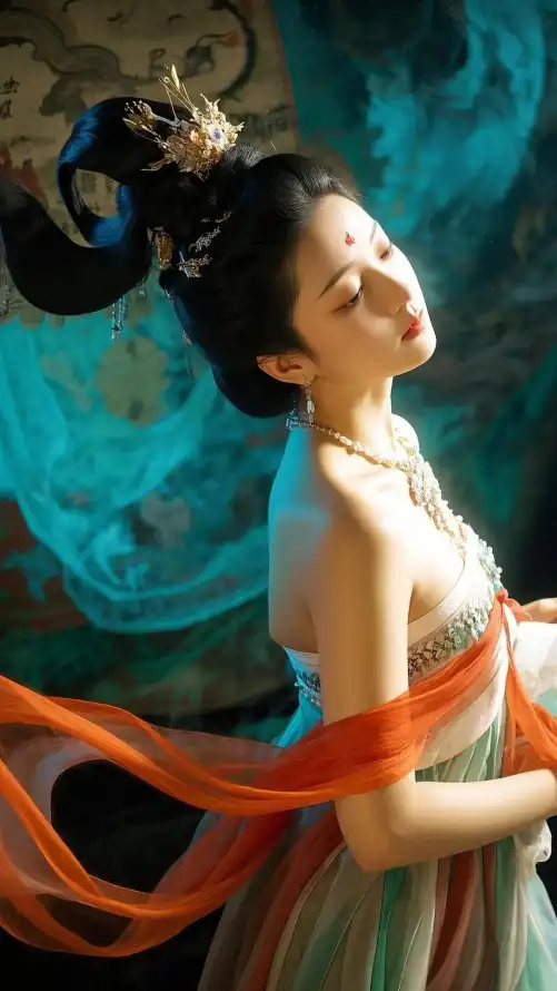 4k国风壁纸 - 好看 - 花钿 - 飘逸「哲风壁纸」