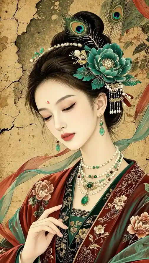 4k低眸壁纸 - 好看 - 花钿 - 飘带「哲风壁纸」