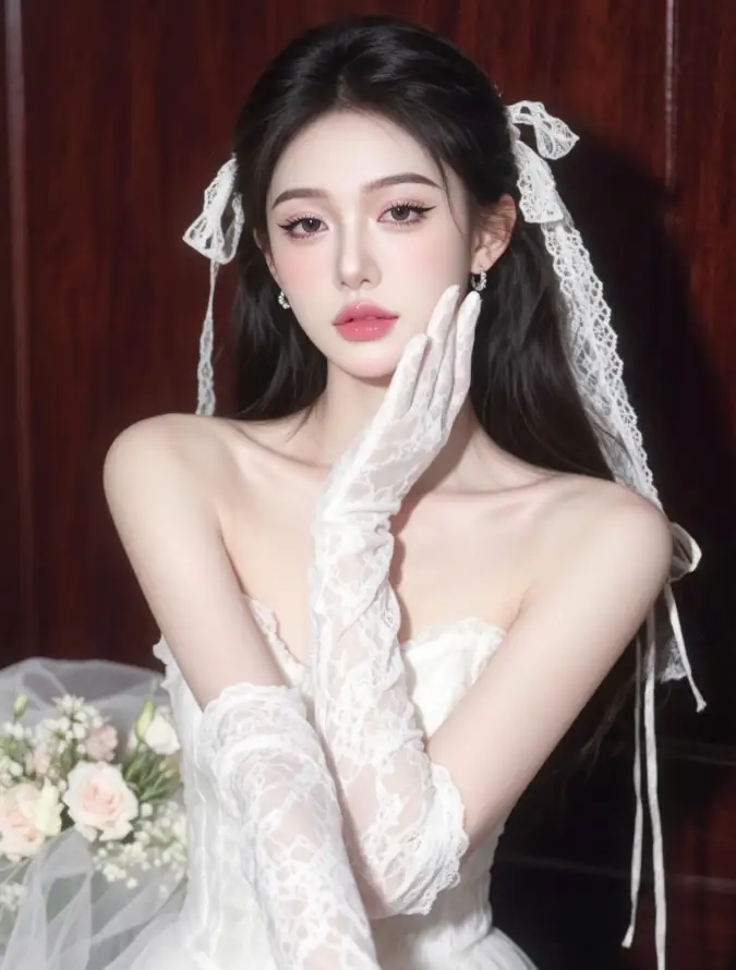 4k好看壁纸 - 婚纱 - 耳饰 - 露肩「哲风壁纸」