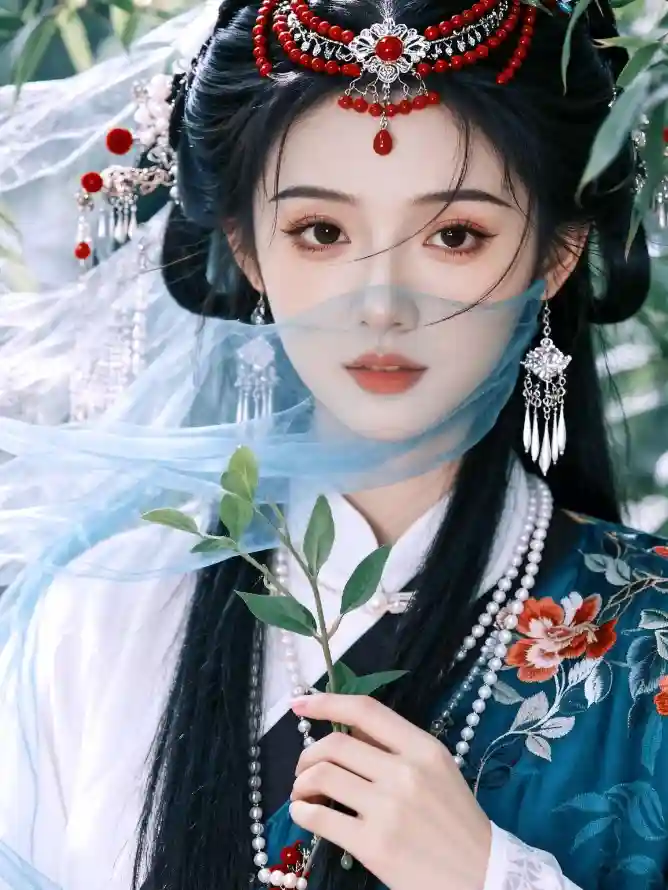 4k国风壁纸 - 好看 - 汉服 - 绿植「哲风壁纸」