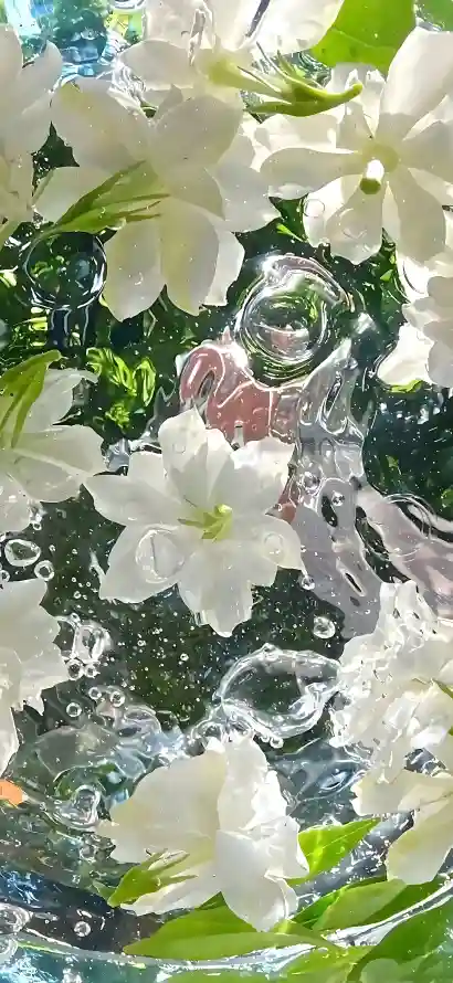4k冷调壁纸 - 气泡 - 水珠 - 水面「哲风壁纸」