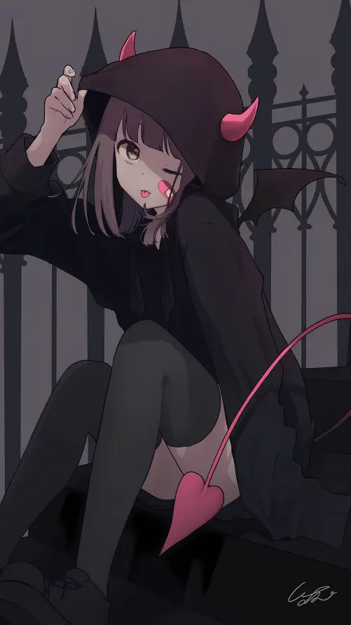 4k少女壁纸 - 黑丝 - 小恶魔 - 恶魔角「哲风壁纸」