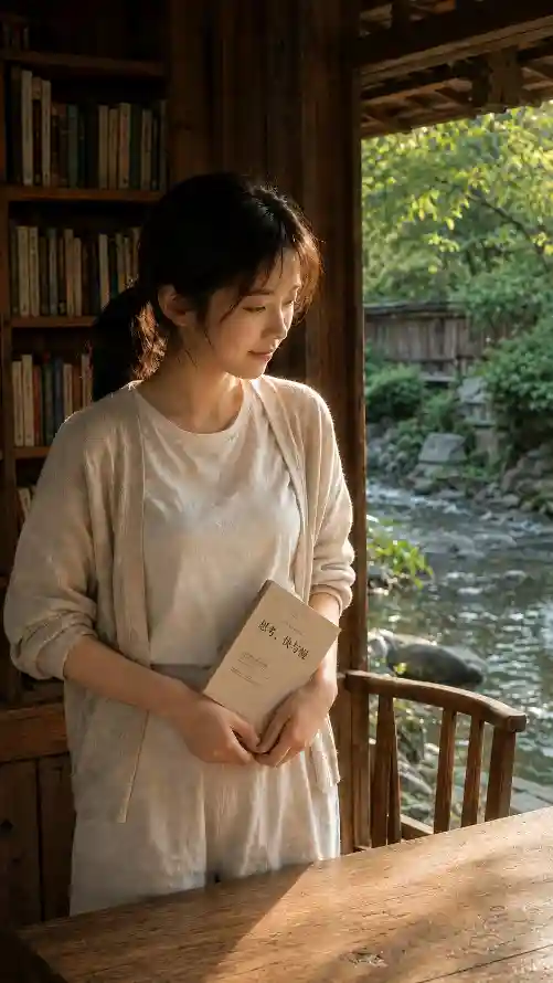 4k书架壁纸 - 休闲 - 午后 - 少女「哲风壁纸」